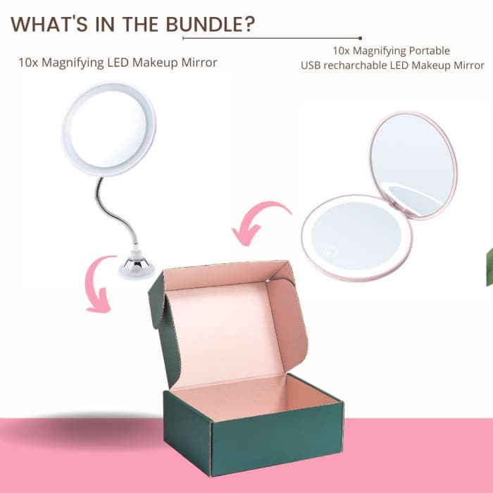 10x Magnifying Makeup Mirror Bundle - Health & Beauty >