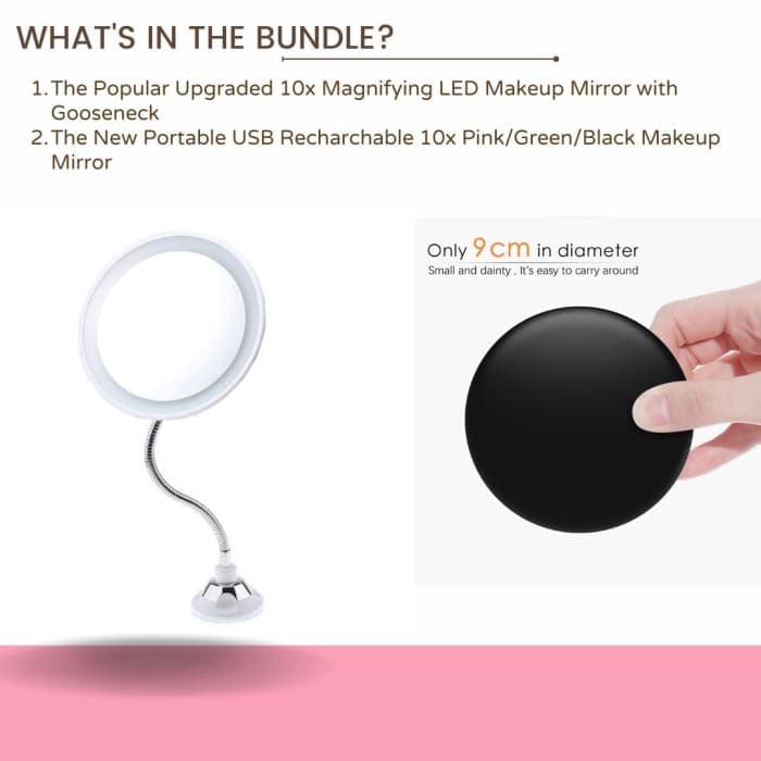 10x Magnifying Makeup Mirror Bundle - Health & Beauty >