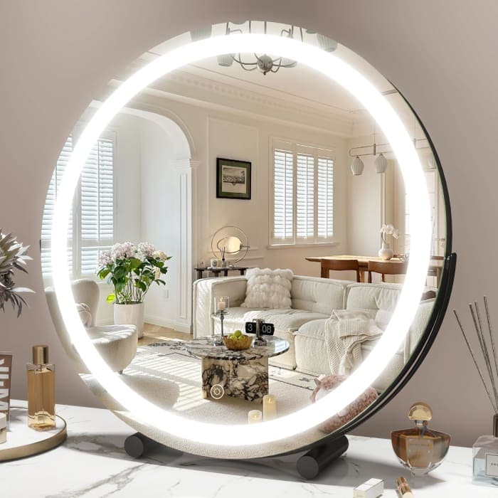 45cm Large Makeup Desk Mirror Lights Round Led Makeup Make