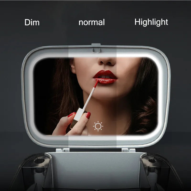 Led Makeup Mirror With Light Cosmetic Storage Box