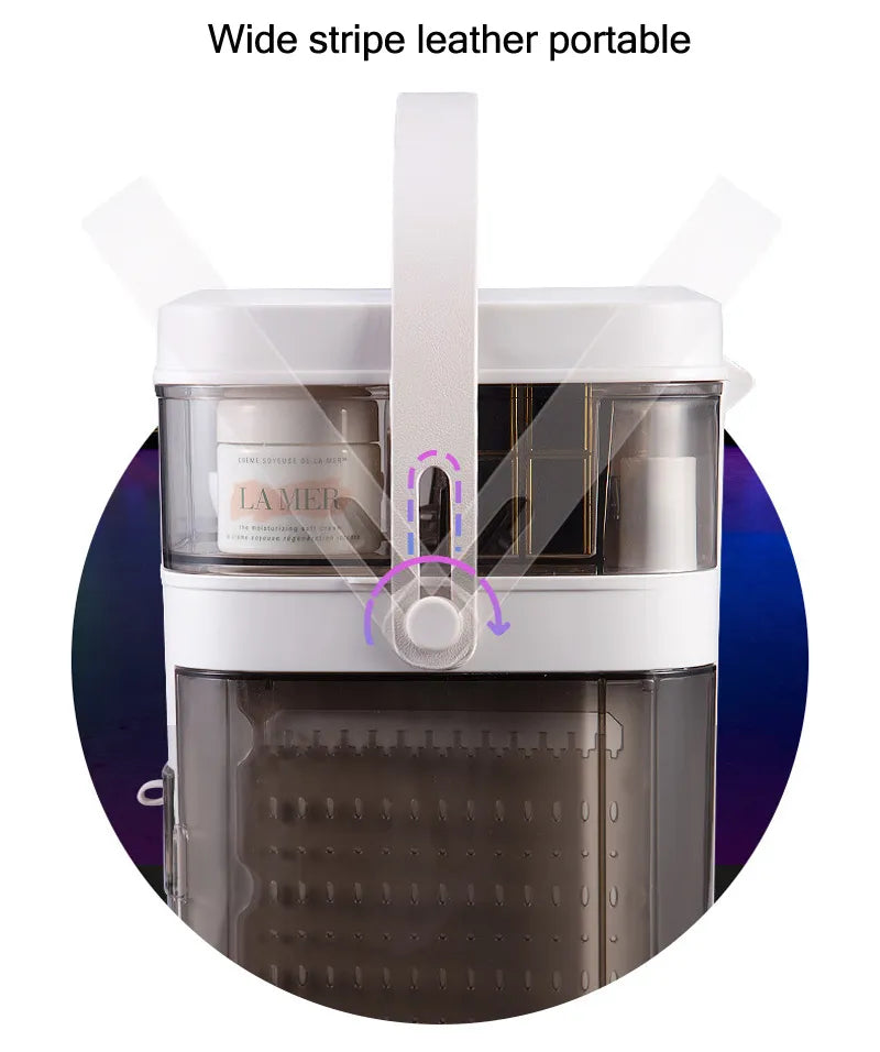 Led Makeup Mirror With Light Cosmetic Storage Box