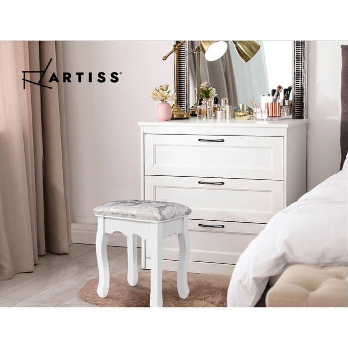 Artiss Dressing Table White Stool - Furniture > Bar Stools