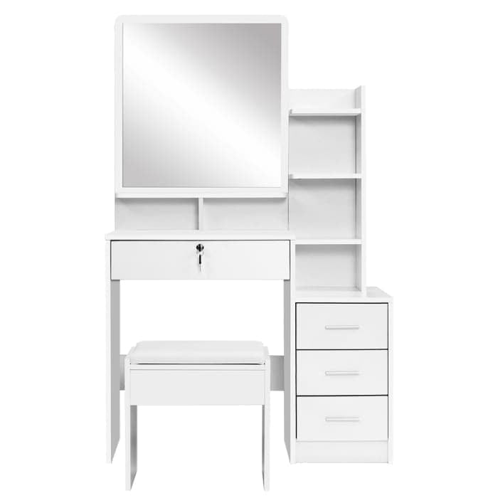 Artiss Dressing Table With Mirror Stool Jewellery Cabinet