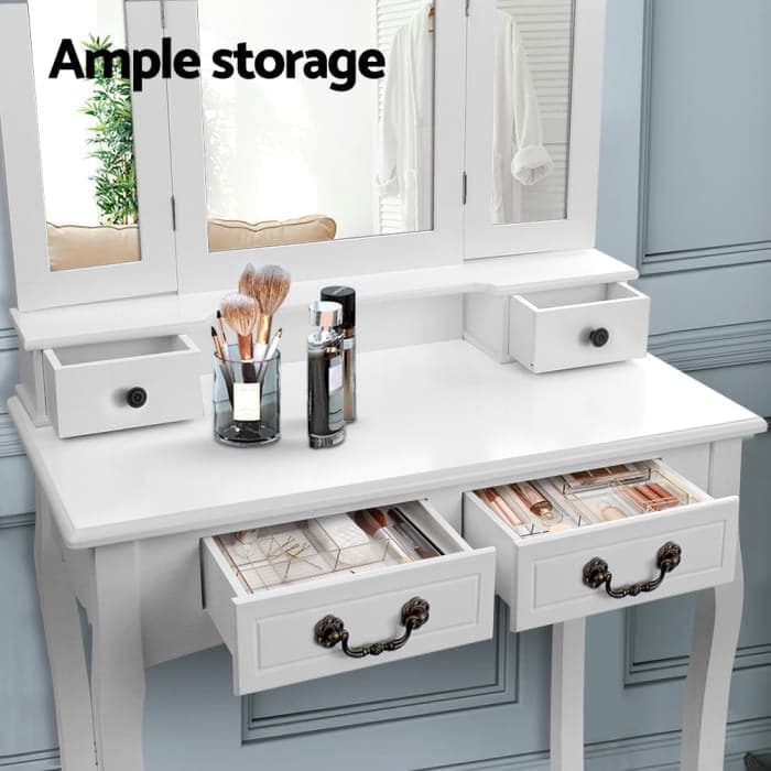 Artiss Dressing Table With Mirror - White - Furniture >