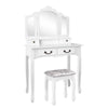 Artiss Dressing Table With Mirror - White - Furniture >