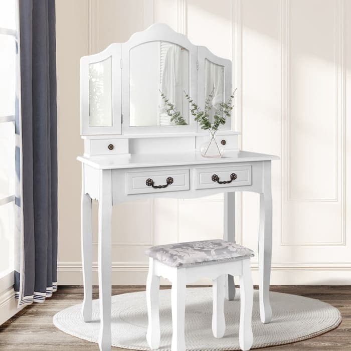 Artiss Dressing Table With Mirror - White - Furniture >