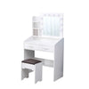 Diana Vanity Set With Shelves Cushioned Stool And Lighted