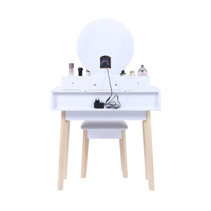 Dressing Vanity Table Stool Set With Make-up Led Lighted