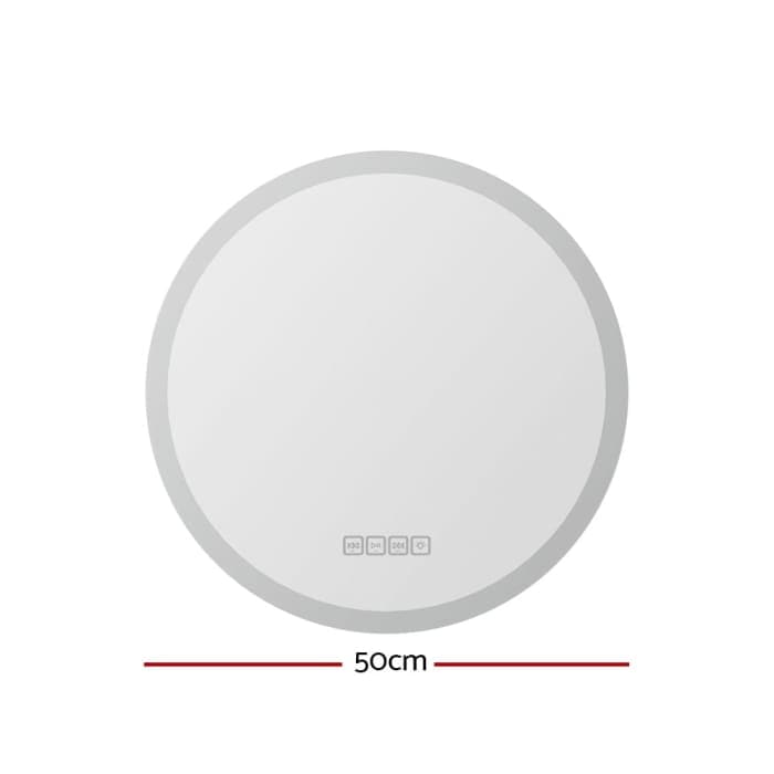 Embellir Bluetooth Led Wall Mirror With Light 50cm Bathroom