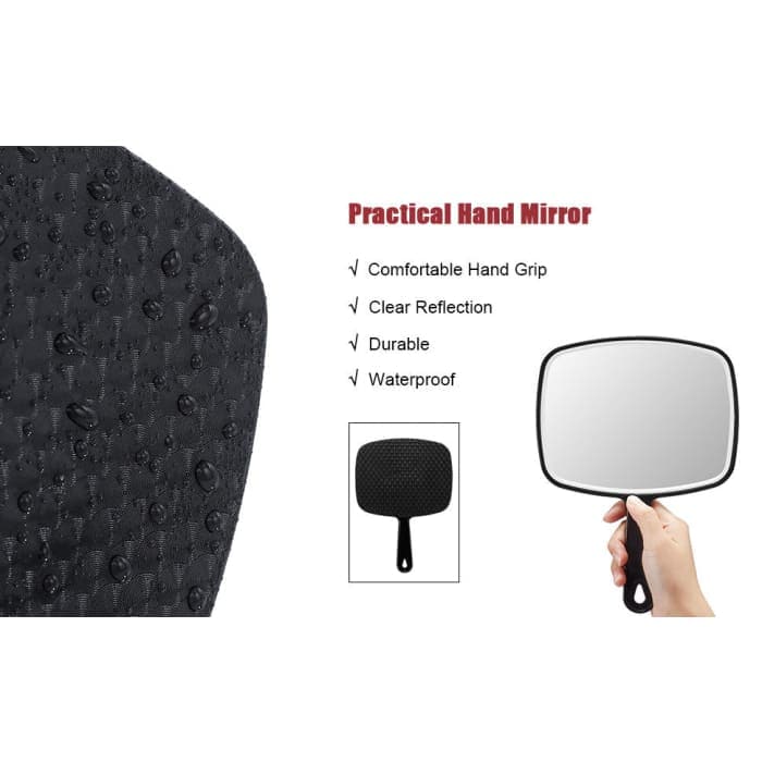 Extra Large Black Handheld Mirror With Handle (31,5 x 23 Cm)