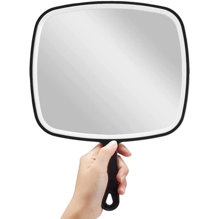 Extra Large Black Handheld Mirror With Handle (31,5 x 23