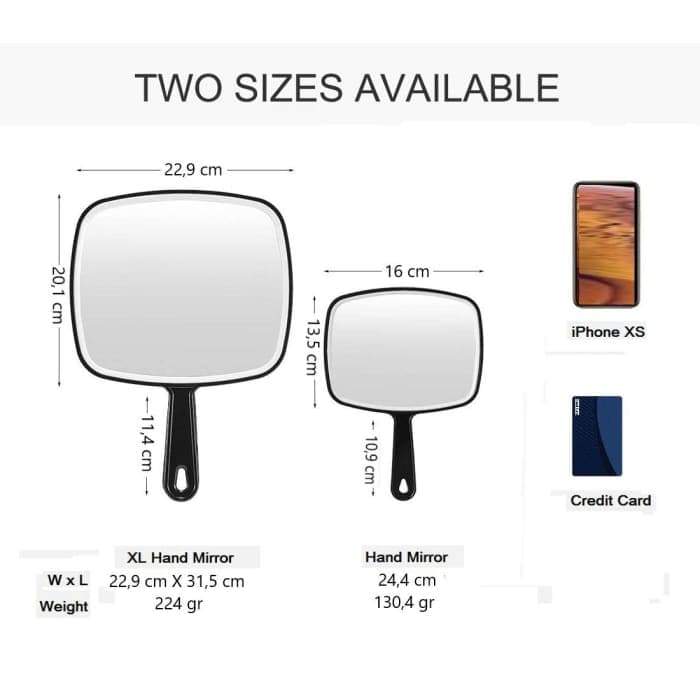 Extra Large Black Handheld Mirror With Handle (31,5 x 23