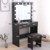 Fidel Vanity Set With Cushioned Stool And Lighted Mirror-