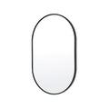 La Bella Black Wall Mirror Oval Aluminum Frame Makeup Decor