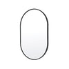 La Bella Black Wall Mirror Oval Aluminum Frame Makeup Decor