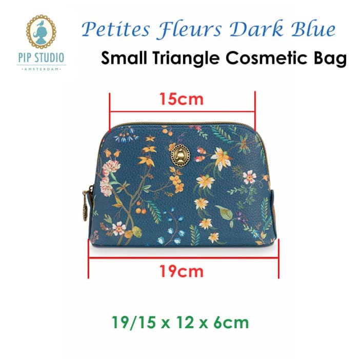 Pip Studio Petites Fleurs Dark Blue Small Triangle Cosmetic