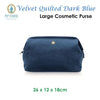 Pip Studio Velvet Quilted Dark Blue Large Cosmetic Purse