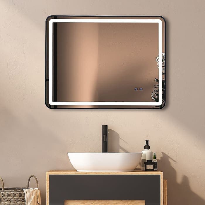Rectangular Makeup Mirror Led Anti-fog 90x70cm - Home &
