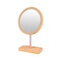 Wooden 3 Colour Led 3x Magnifying Desktop Makeup Mirror -