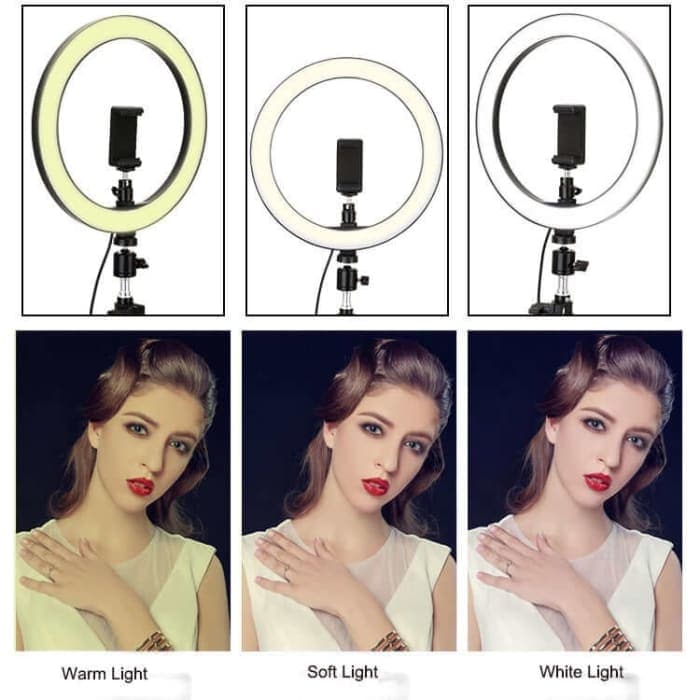 10 Led Selfie Ring Light With 160cm Tripod - Makeup Mirror