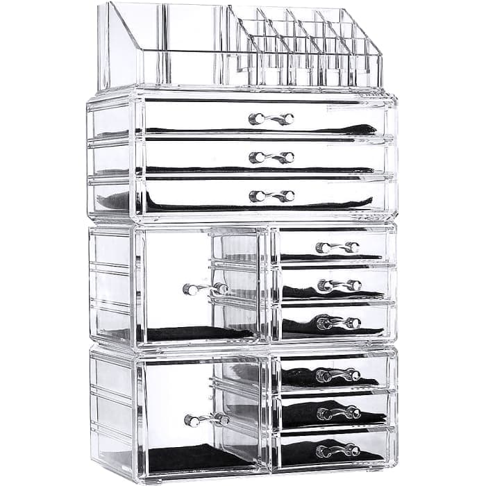 11 Drawer Clear Acrylic Cosmetic Organiser - Home & Garden