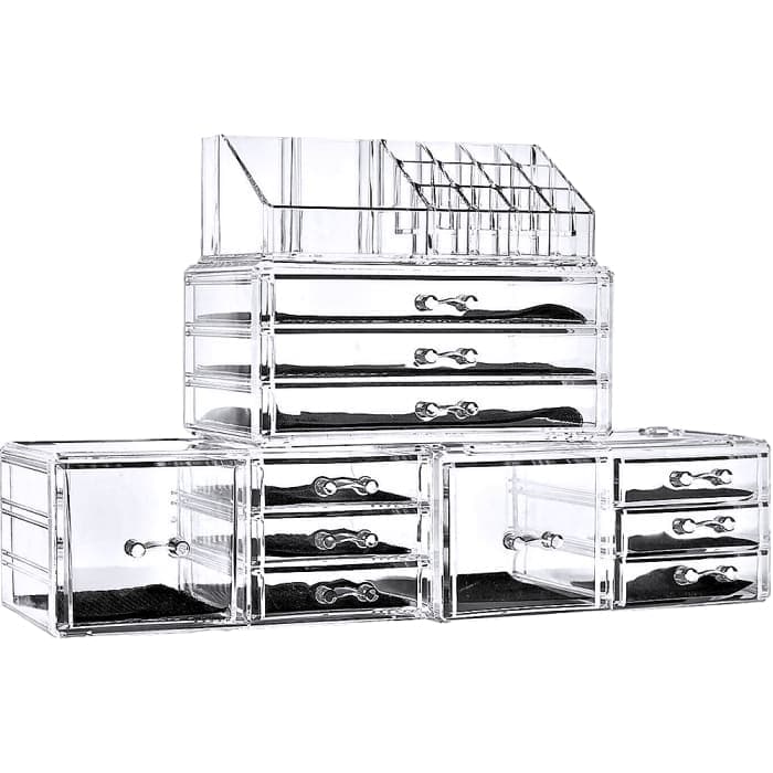 11 Drawer Clear Acrylic Cosmetic Organiser - Home & Garden