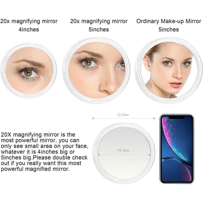 20x Magnifying Hand Mirror For Makeup Application (12.5 Cm)