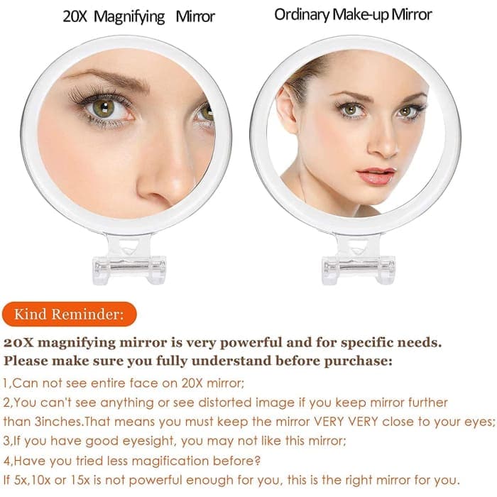 20x Magnifying Hand Mirror For Makeup Application(12.5 Cm