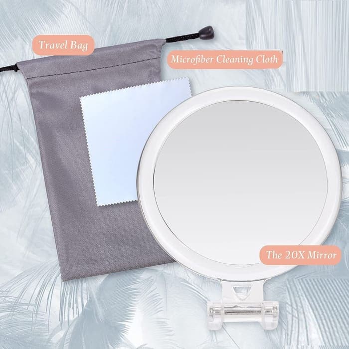 20x Magnifying Hand Mirror Two Sided Use For Makeup