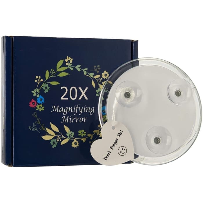 20x Magnifying Hand Mirror With 3 Suction Cups