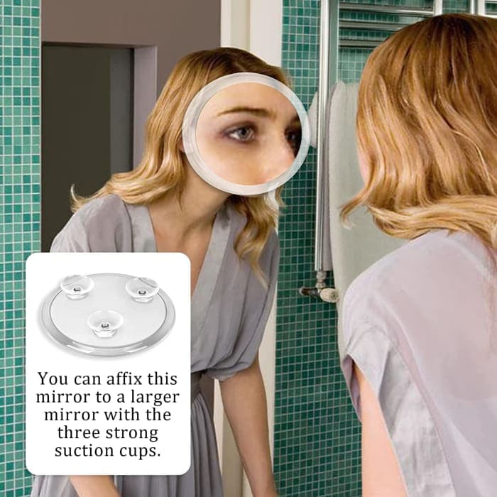 20x Magnifying Hand Mirror With Suction Cups Use For Makeup