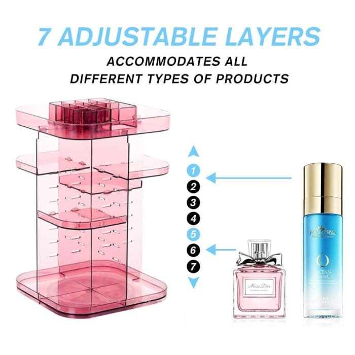 360 Rotating Large Capacity Makeup Organizer For Bedroom