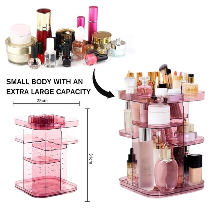 360 Rotating Large Capacity Makeup Organizer For Bedroom