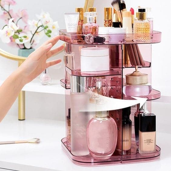 360 Rotating Large Capacity Makeup Organizer For Bedroom