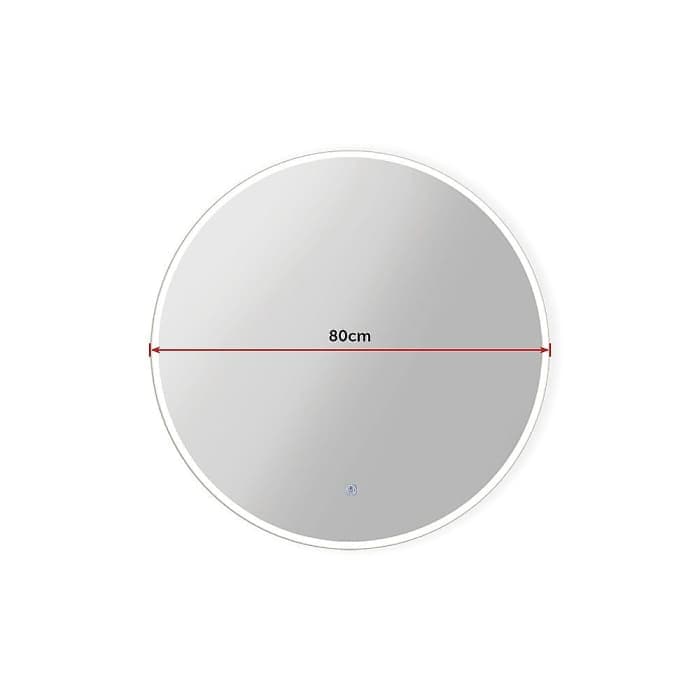 80cm Led Wall Mirror Bathroom Mirrors Light Decor Round