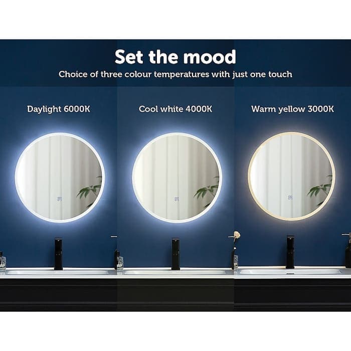 80cm Led Wall Mirror Bathroom Mirrors Light Decor Round -