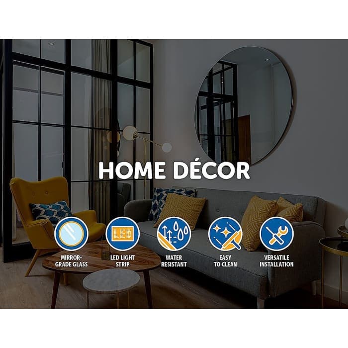 80cm Led Wall Mirror Bathroom Mirrors Light Decor Round -