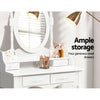 Load image into Gallery viewer, Artiss 4 Drawer Dressing Table With Mirror - White