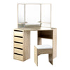 Load image into Gallery viewer, Artiss Corner Dressing Table &amp; Mirror Stool Set - Makeup