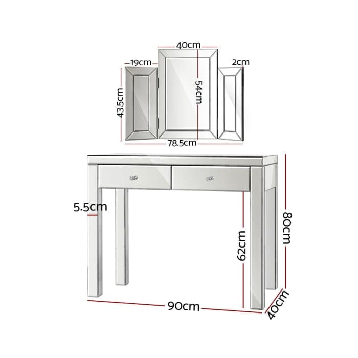 Artiss Dressing Table Set Console Table With Mirror