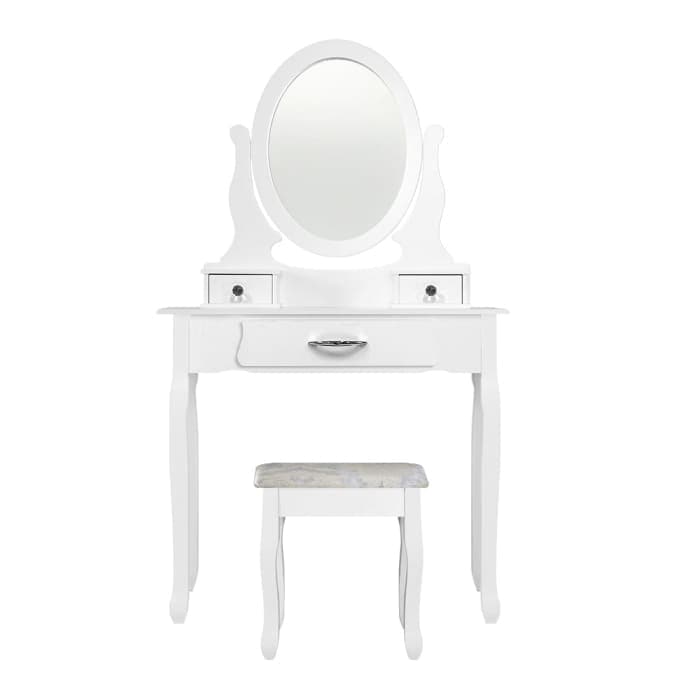 Artiss Dressing Table Stool Makeup Mirror Drawer White