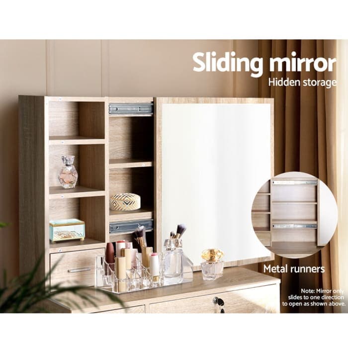Artiss Dressing Table Stool Set Slide Mirror Makeup Vanity