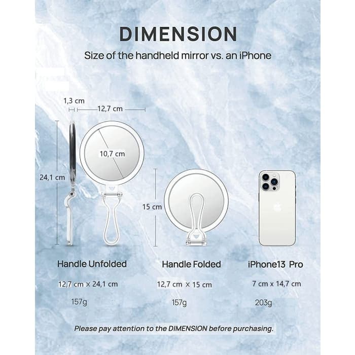 Double-sided 1x/20x Magnifying Foldable Makeup Mirror