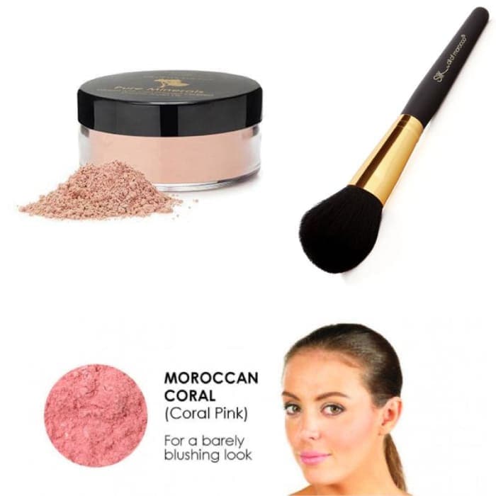 Duo Pack Argan Blush Moroccan Coral 3g + Blush Brush -