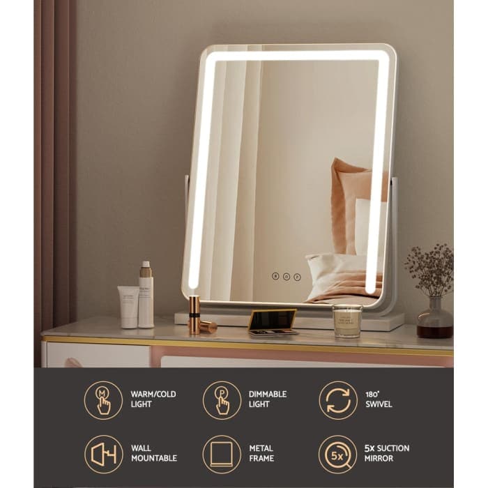 Embellir V2 Makeup Mirror With Hollywood Vanity Led - White