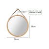 Hanging Round Wall Mirror 38 Cm - Solid Bamboo Frame