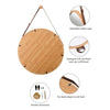 Hanging Round Wall Mirror 38 Cm - Solid Bamboo Frame