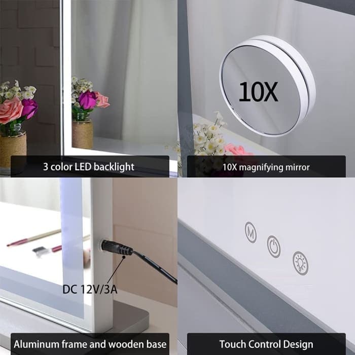 Hollywood Led Makeup Mirror - Smart Touch Control And 3