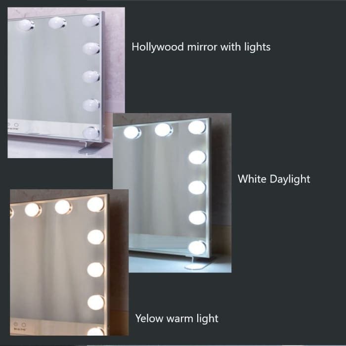 Hollywood Makeup Mirror With Lights (silver 60 x 53cm)