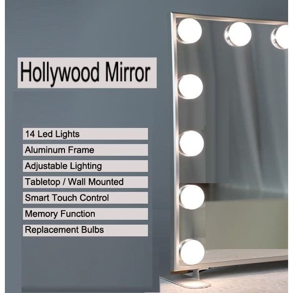 Hollywood Makeup Mirror With Lights (silver 60 x 53cm)